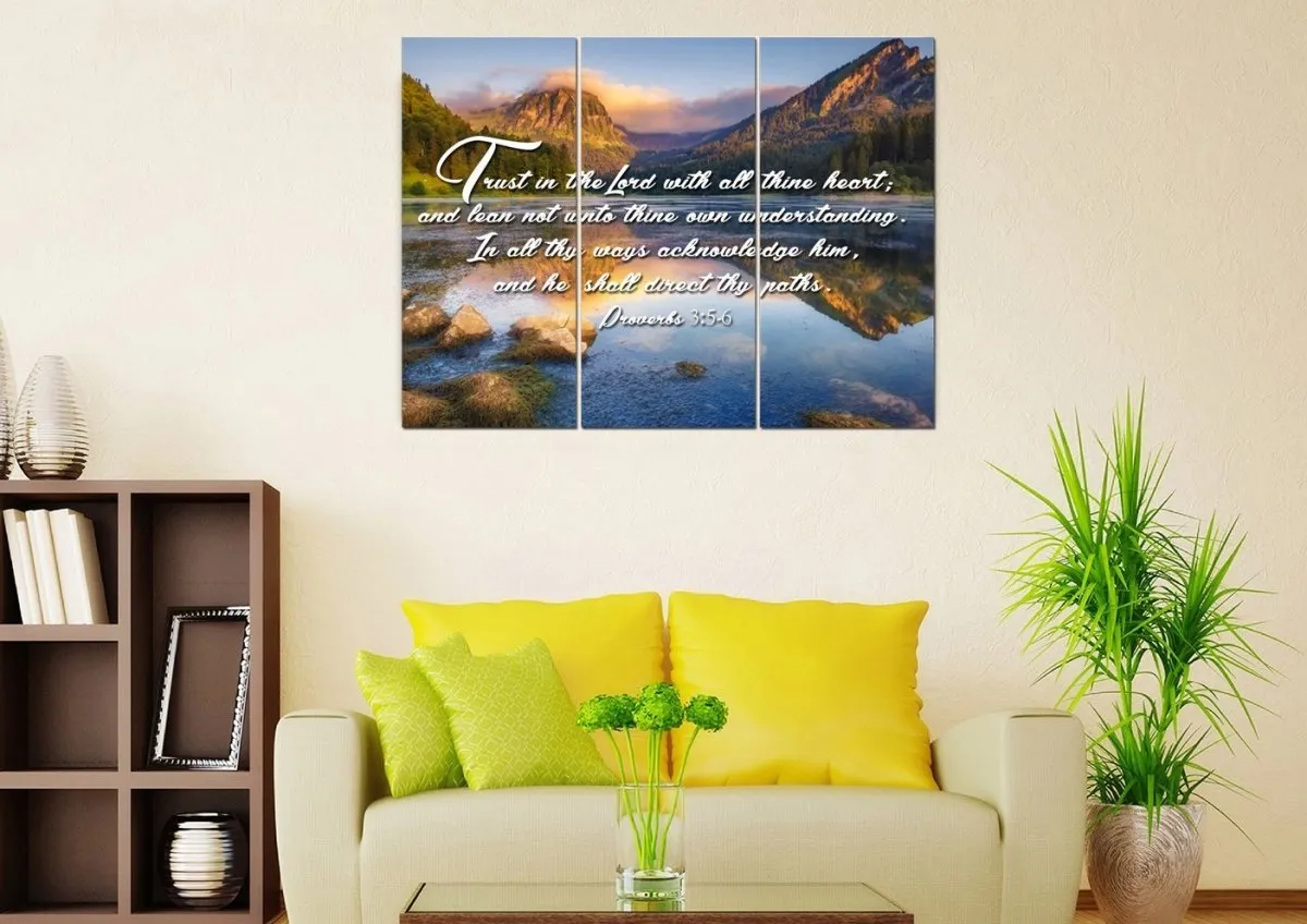 Proverbs 35-6 Niv Trust In The Lord Bible Verse Canvas Wall Art