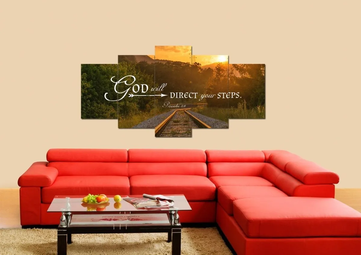 Proverbs 36 God Will Direct Your Steps Bible Verse Canvas Wall Art - Christian Canvas Wall Art
