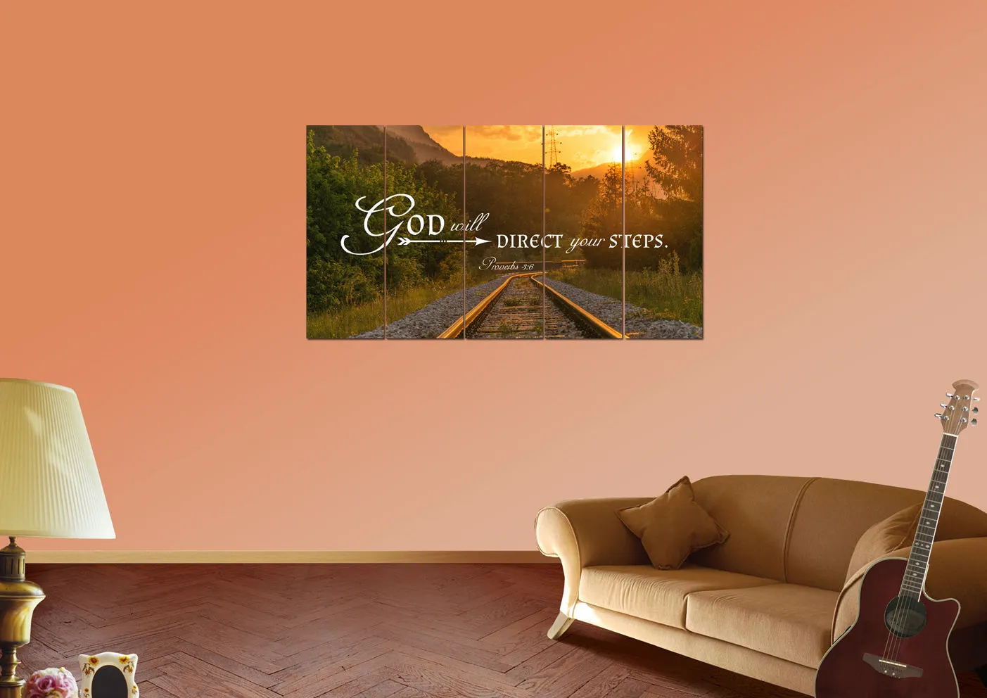 Proverbs 36 God Will Direct Your Steps Bible Verse Canvas Wall Art - Christian Canvas Wall Art