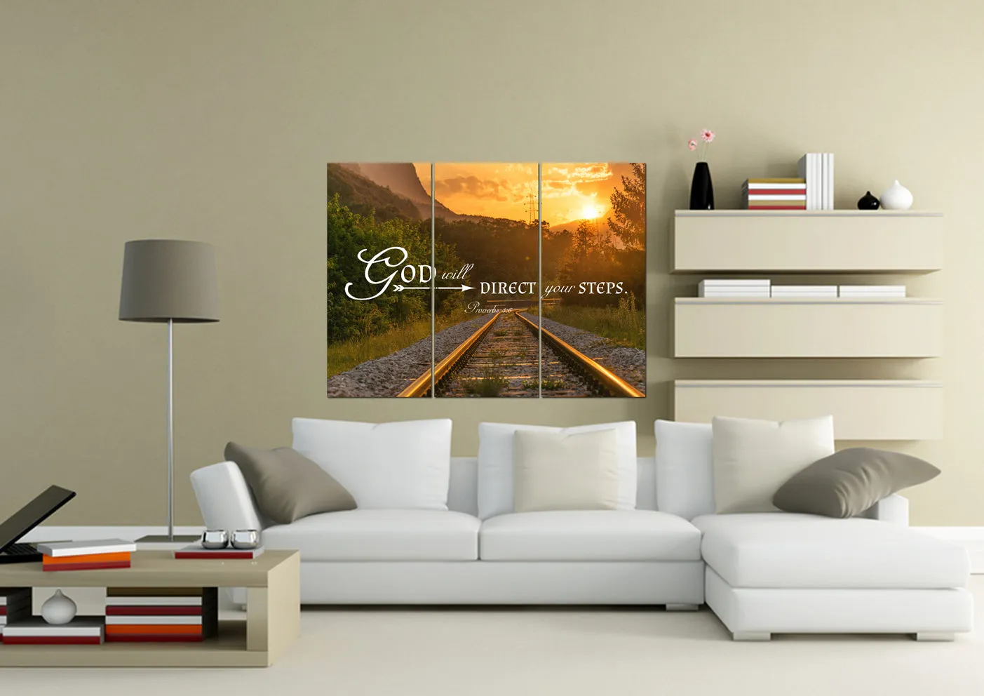 Proverbs 36 God Will Direct Your Steps Bible Verse Canvas Wall Art - Christian Canvas Wall Art