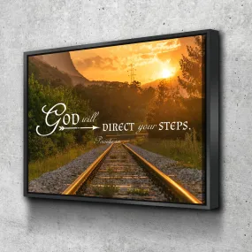 Proverbs 36 God Will Direct Your Steps Bible Verse Canvas Wall Art - Christian Canvas Wall Art