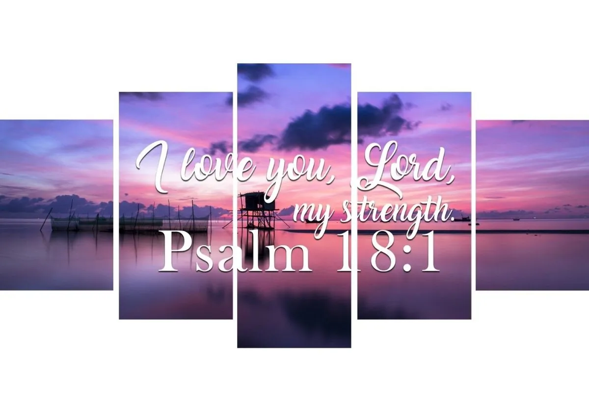 Psalm 181 I Love You Lord, My Strength' Canvas Wall Art Print - Christian Canvas Wall Art
