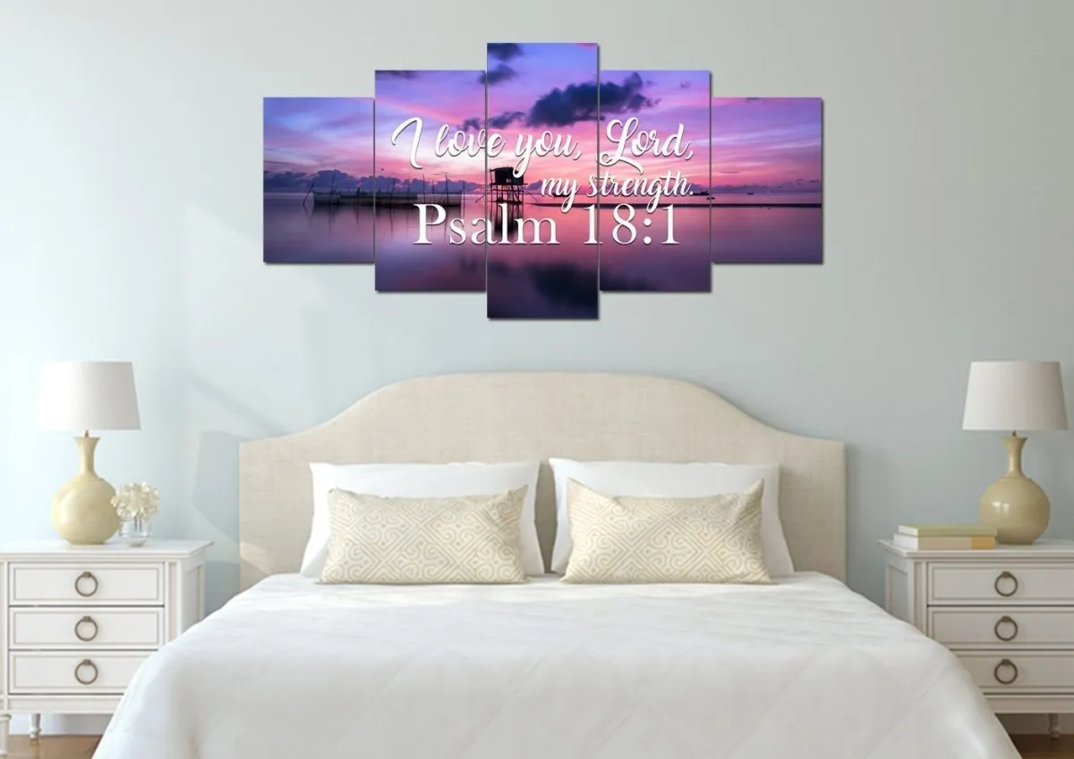 Psalm 181 I Love You Lord, My Strength' Canvas Wall Art Print - Christian Canvas Wall Art