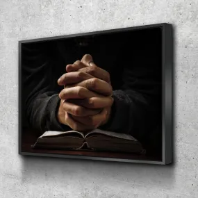 Quiet Hands In Prayer Wall Art - Christian Canvas Wall Art