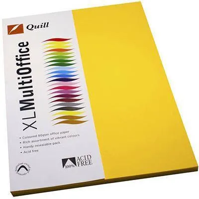 Quill Coloured A4 Copy Paper 80Gsm Sunshine Pack 100 Sheets