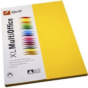 Quill Coloured A4 Copy Paper 80Gsm Sunshine Pack 100 Sheets