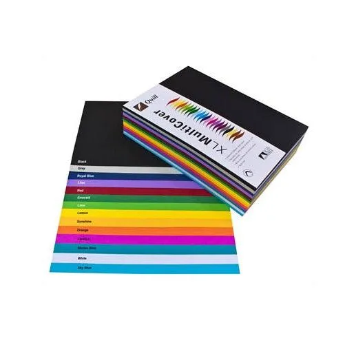 Quill Cover Paper 125Gsm A4 Assorted Pack 500