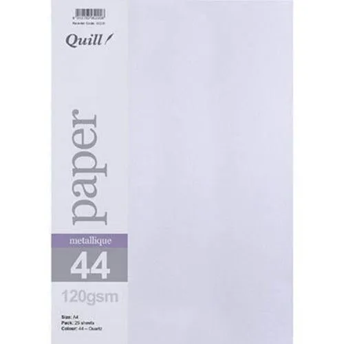 Quill Metallique Paper 120Gsm A4 Quartz Pack 25