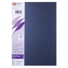 Quill Metallique Paper Metallic 120Gsm A4 Anthracite Pack 25