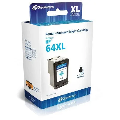 Remanufactured Black XL High Yield Single Ink Cartridge - Compatible with HP 64 Ink Series (N9J92AN) - Dataproducts