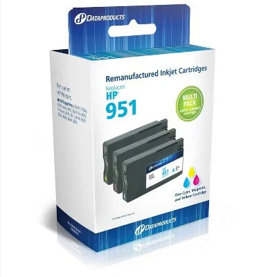 Remanufactured Cyan/Magenta/Yellow 3-Pack Standard Ink Cartridges - Compatible with HP 951 Ink Series - Dataproducts