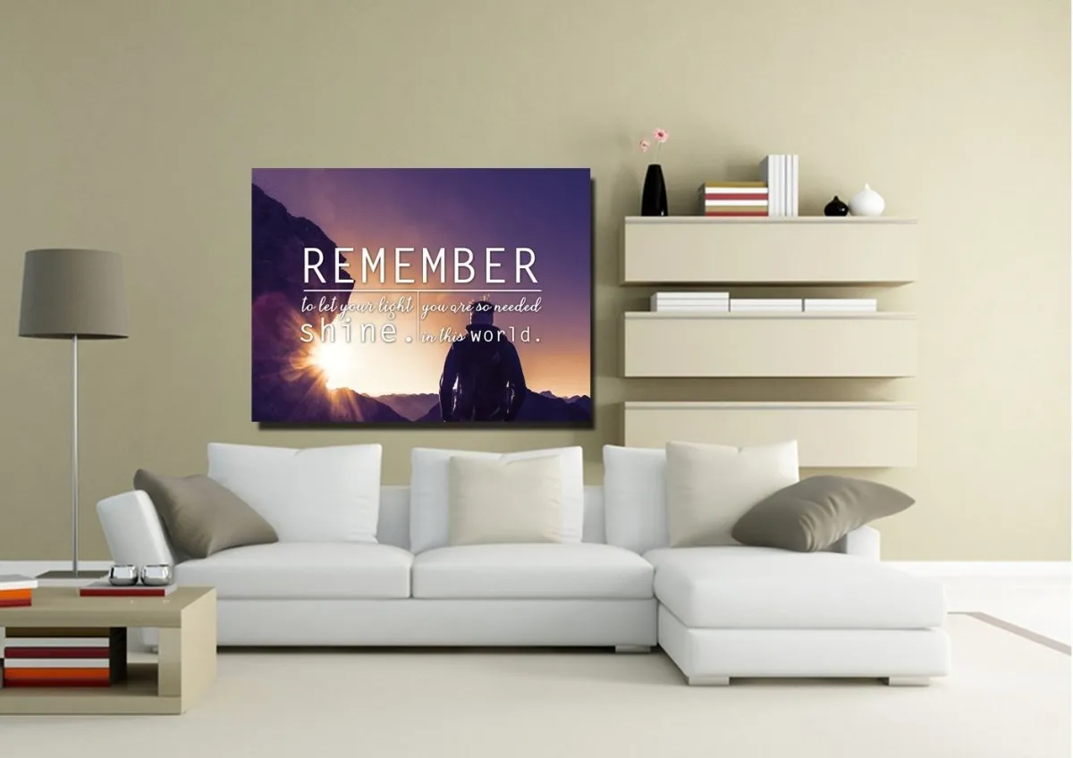 Remember To Let Your Light Shine Canvas Wall Art Print - Christian Canvas Wall Art