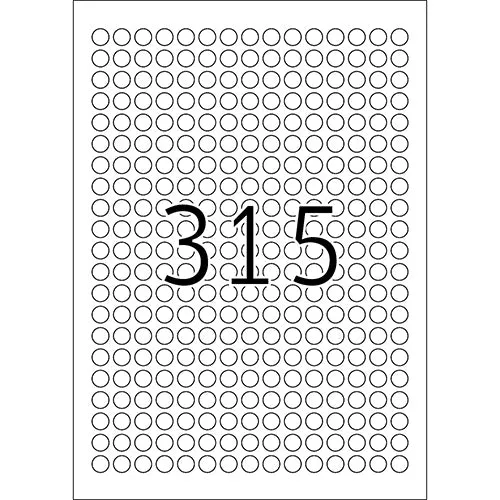Removable labels A4, Ø 10 mm, white, Movables® technology (4385)