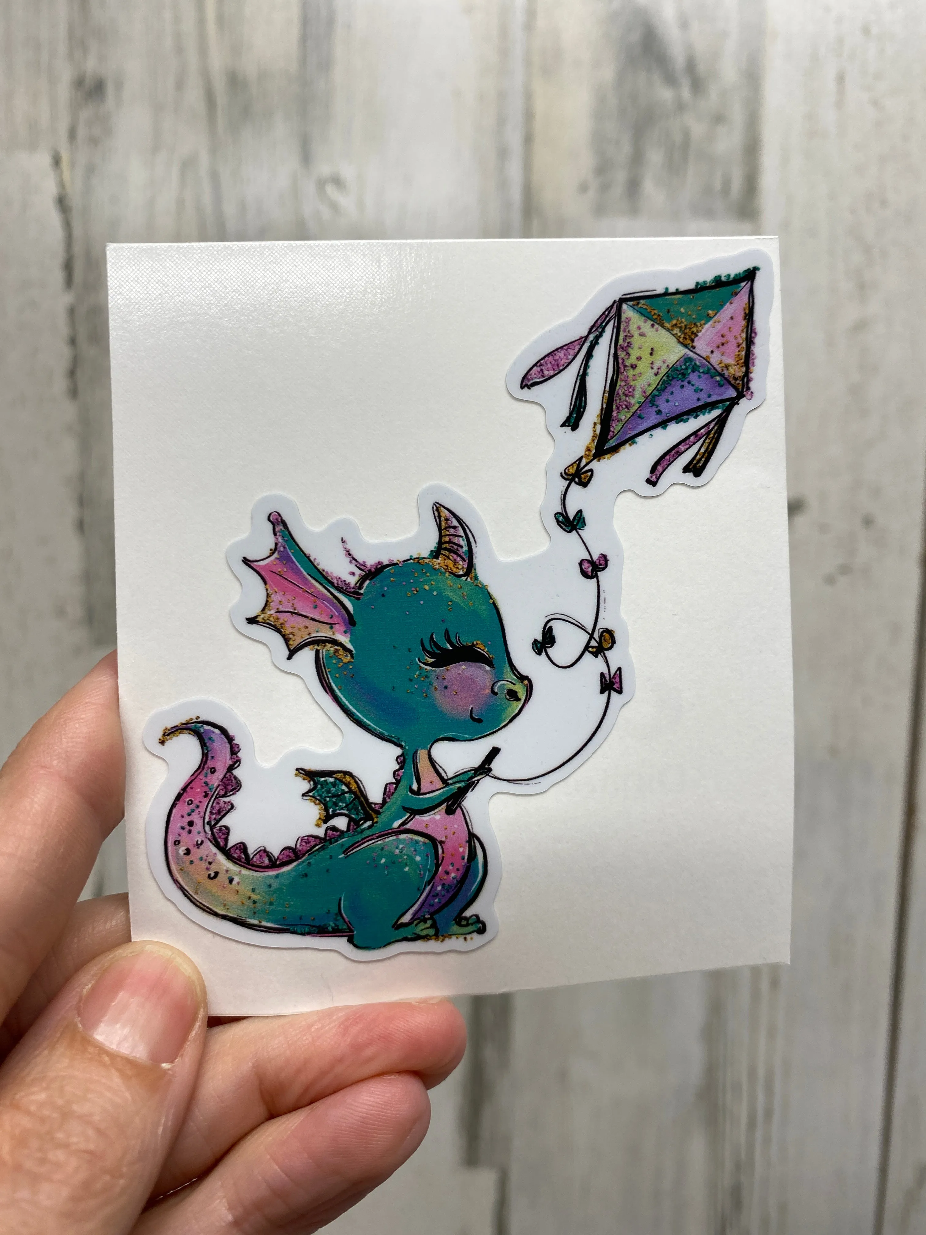 Sticker 14B Dragon Flying a Kite