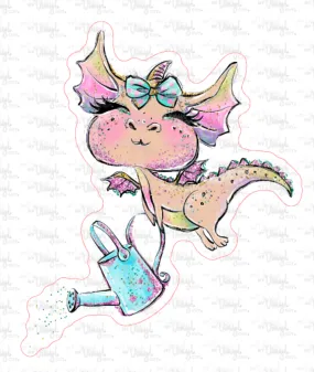 Sticker 14G Dragon with a Watering Can