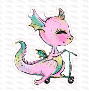 Sticker 14J Dragon Riding Kick Scooter