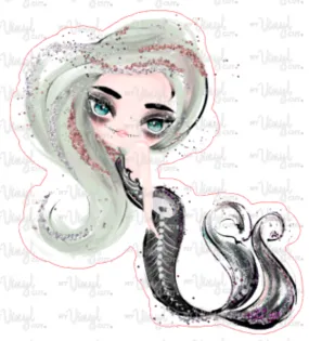Sticker 19C Halloween Mermaid Yellow Hair