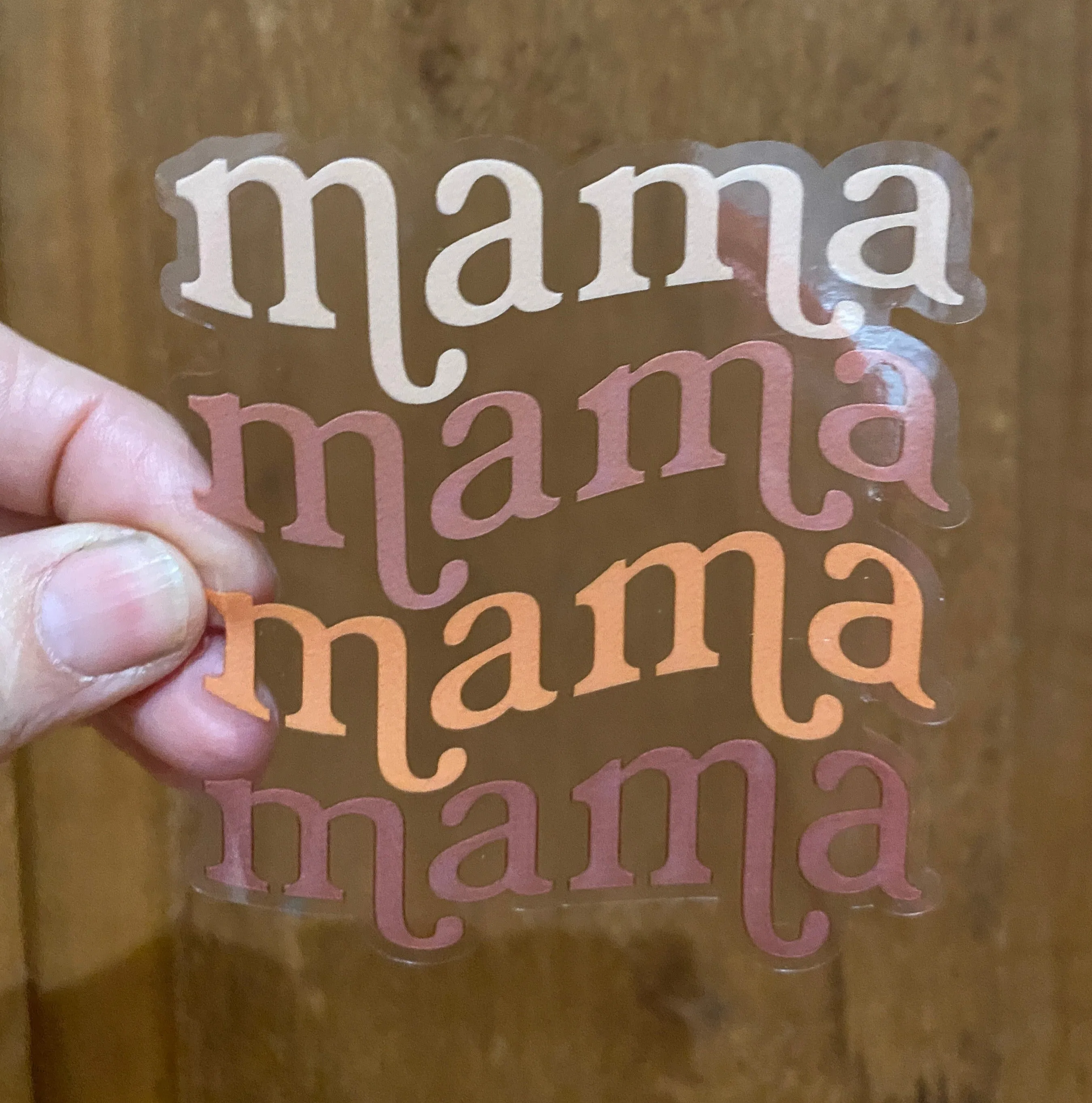 Sticker | 1N | Mama | Waterproof Vinyl Sticker | White | Clear | Permanent | Removable | Window Cling | Glitter | Holographic