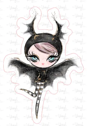 Sticker  | 20C3 Halloween Girl Lavender Hair | Waterproof Vinyl Sticker | White | Clear | Permanent | Removable | Window Cling | Glitter | Holographic