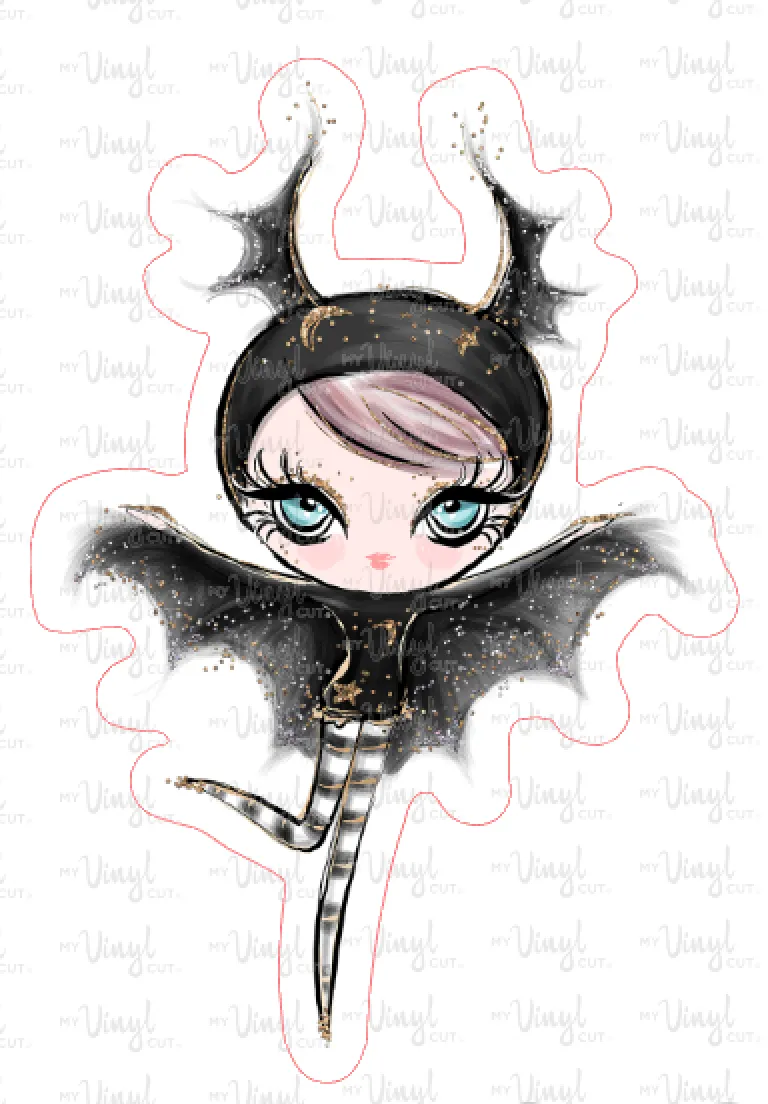 Sticker  | 20C3 Halloween Girl Lavender Hair | Waterproof Vinyl Sticker | White | Clear | Permanent | Removable | Window Cling | Glitter | Holographic