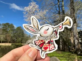 Sticker 21F Alice in Wonderland White Rabbit with Horn