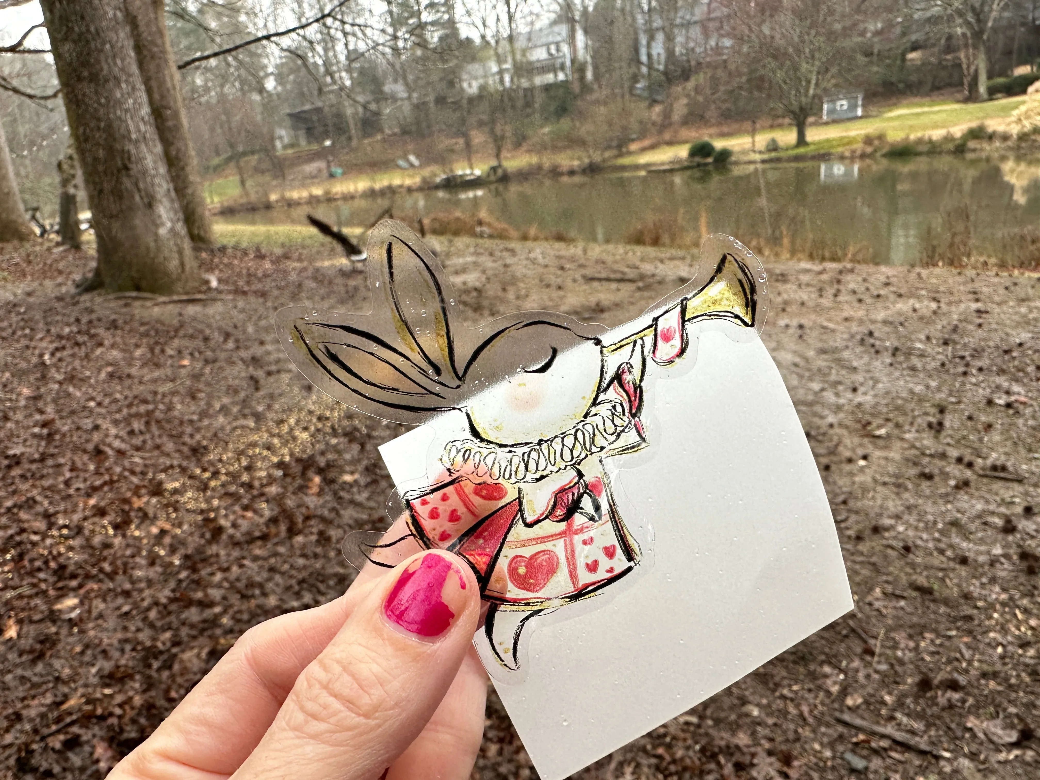 Sticker 21F Alice in Wonderland White Rabbit with Horn