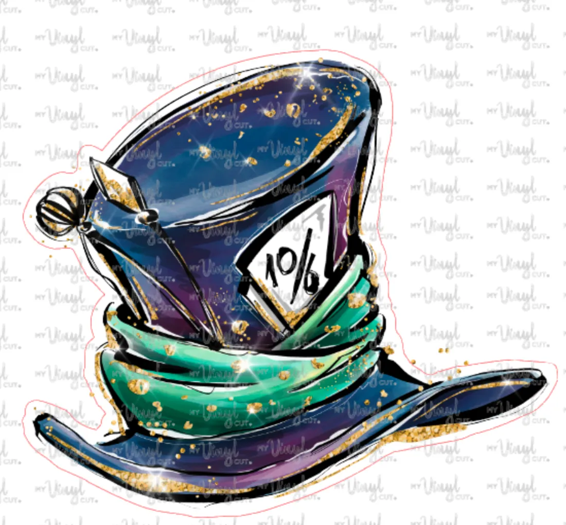 Sticker 21G Alice in Wonderland Mad Hatter Hat