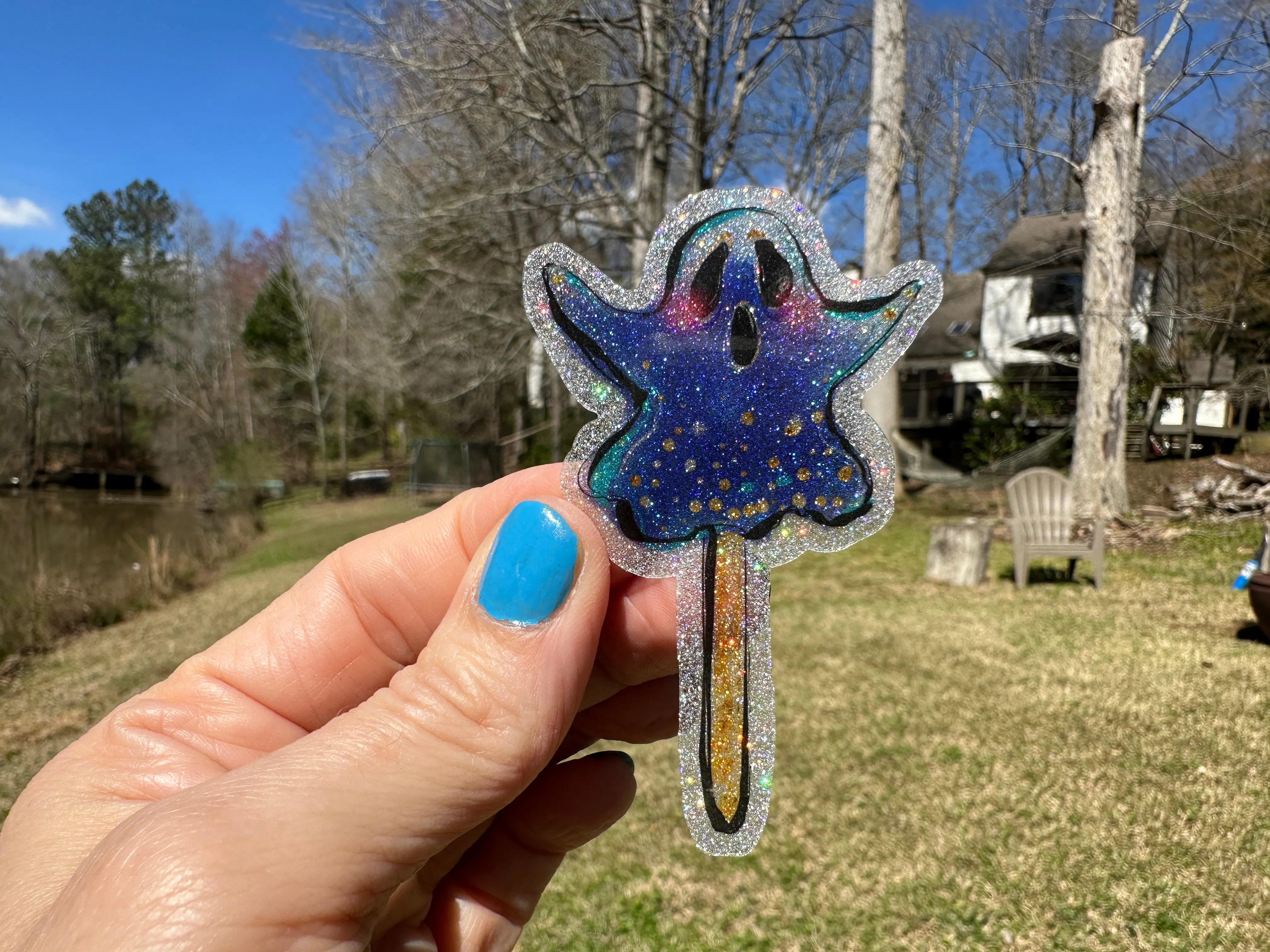 Sticker 23F Halloween Blue Ghost Pop
