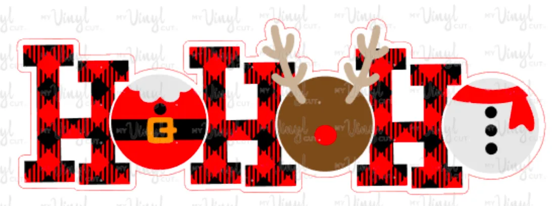 Sticker | 26B | Ho Ho Ho | Waterproof Vinyl Sticker | White | Clear | Permanent | Removable | Window Cling | Glitter | Holographic