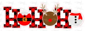 Sticker | 26B | Ho Ho Ho | Waterproof Vinyl Sticker | White | Clear | Permanent | Removable | Window Cling | Glitter | Holographic