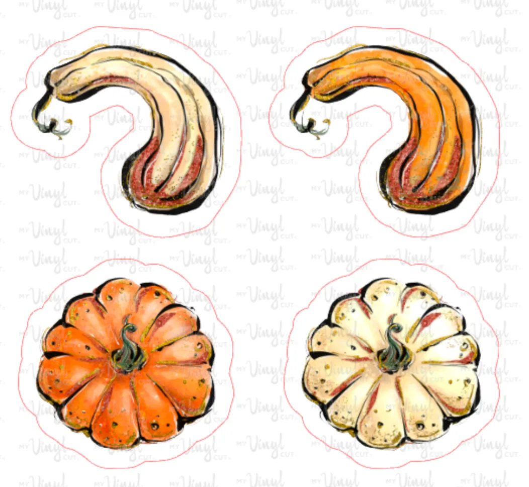 Sticker 28P Fall Market Pumpkin Gourd Squash Set