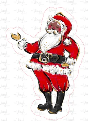 Sticker | 30B | Dark Santa | Waterproof Vinyl Sticker | White | Clear | Permanent | Removable | Window Cling | Glitter | Holographic
