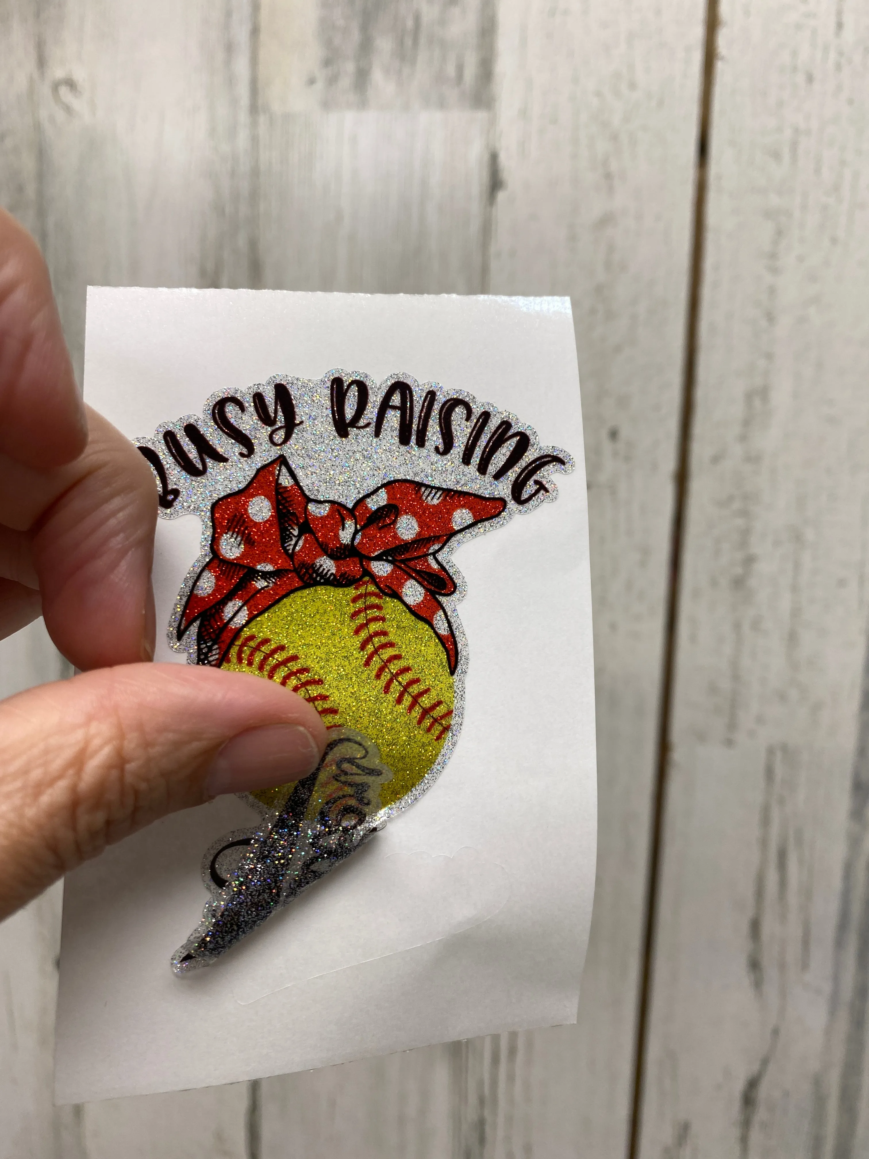 Sticker | 36J | Busy Raising Ballers | Waterproof Vinyl Sticker | White | Clear | Permanent | Removable | Window Cling | Glitter | Holographic