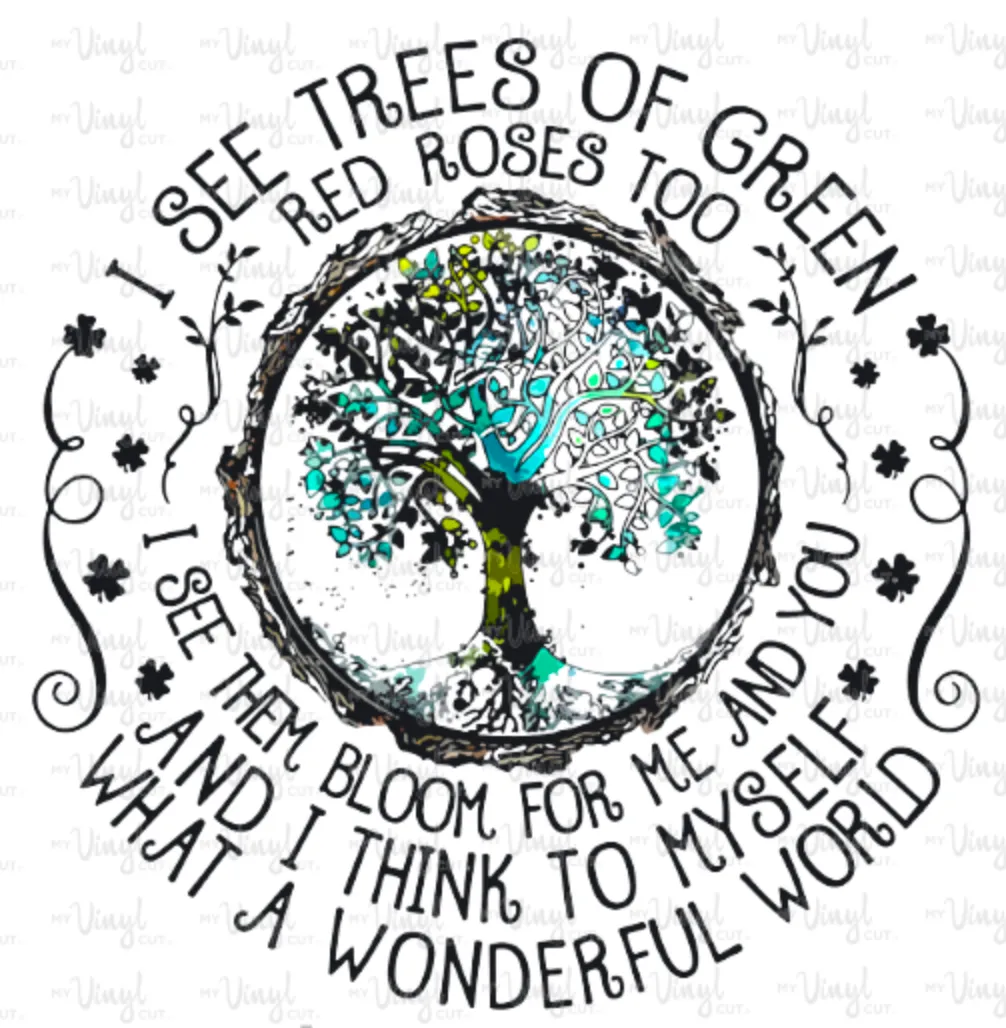 Sticker | 36K | Trees of Green | Waterproof Vinyl Sticker | White | Clear | Permanent | Removable | Window Cling | Glitter | Holographic