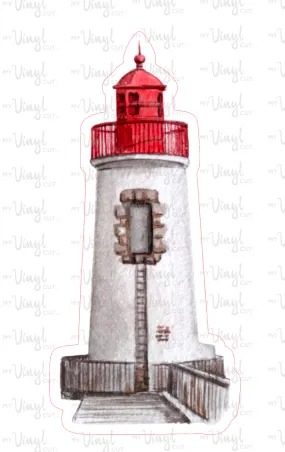 Sticker | 41G | Lighthouse | Waterproof Vinyl Sticker | White | Clear | Permanent | Removable | Window Cling | Glitter | Holographic