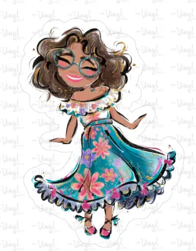 Sticker | 42B | Mirabel | Waterproof Vinyl Sticker | White | Clear | Permanent | Removable | Window Cling | Glitter | Holographic