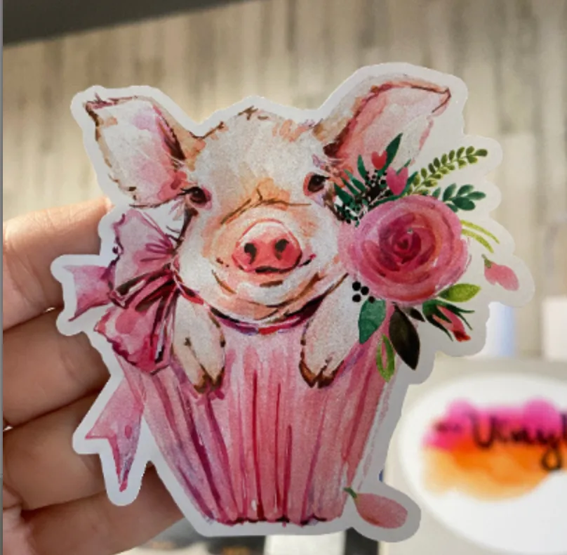 Sticker 47K Pig Cupcake