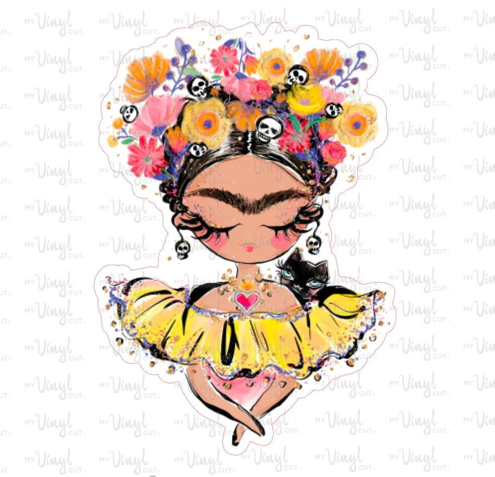 Sticker | 62M | Frida | Waterproof Vinyl Sticker | White | Clear | Permanent | Removable | Window Cling | Glitter | Holographic