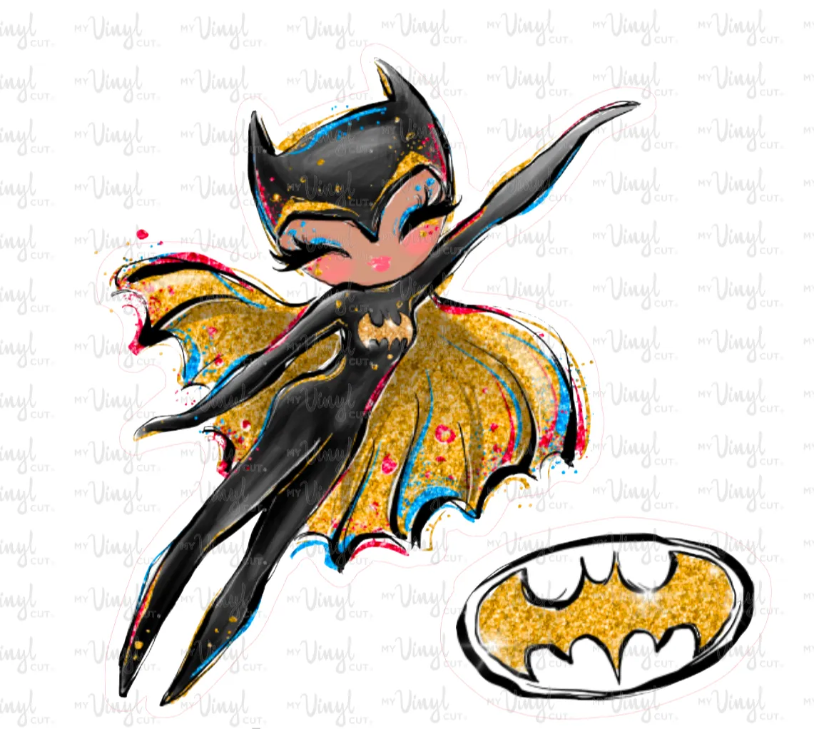 Sticker | 65P | SUPER HERO GIRL | Waterproof Vinyl Sticker | White | Clear | Permanent | Removable | Window Cling | Glitter | Holographic