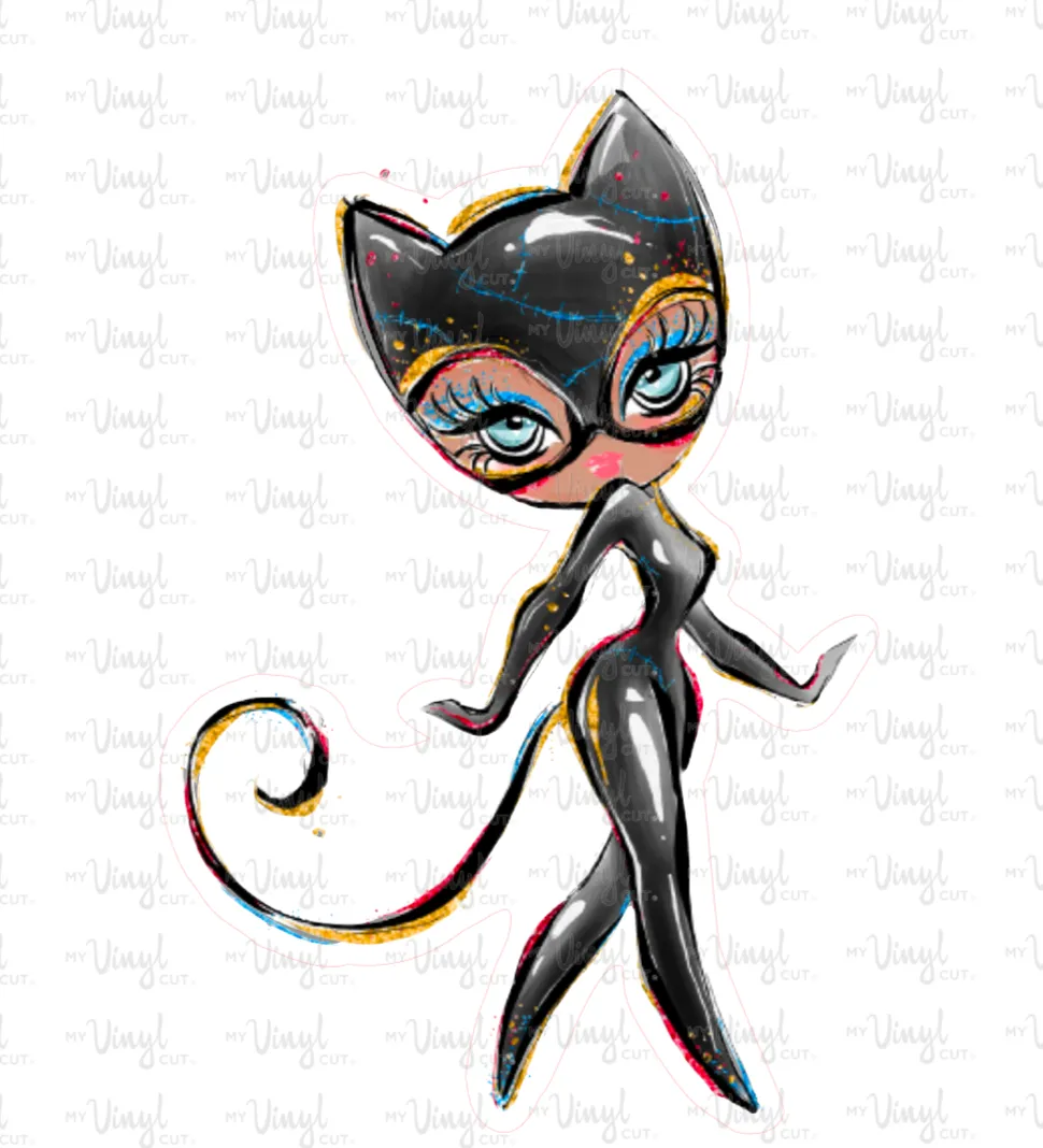 Sticker | 66P | SUPER HERO GIRL | Waterproof Vinyl Sticker | White | Clear | Permanent | Removable | Window Cling | Glitter | Holographic