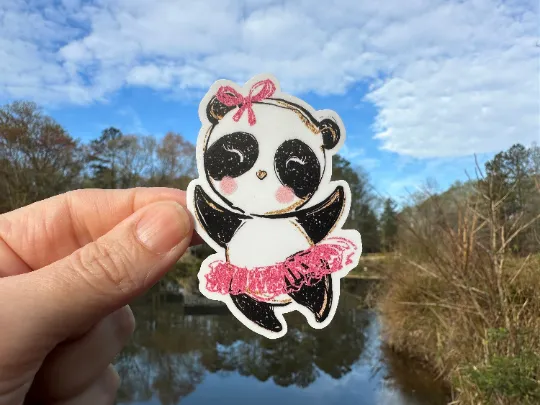 Sticker | 69I | Panda Unicorn | Waterproof Vinyl Sticker | White | Clear | Permanent | Removable | Window Cling | Glitter | Holographic