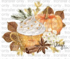 Sticker | D11 | Pumpkin Spiced Latte | Waterproof Vinyl Sticker | White | Clear | Permanent | Removable | Window Cling | Glitter | Holographic