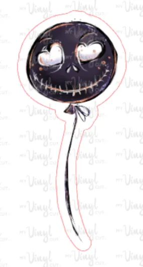 Sticker |  | Jack Balloon | Waterproof Vinyl Sticker | White | Clear | Permanent | Removable | Window Cling | Glitter | Holographic
