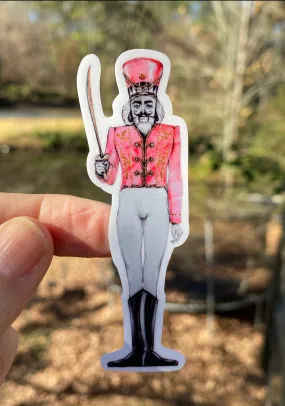 Sticker |  | Nutcracker in Pink | Waterproof Vinyl Sticker | White | Clear | Permanent | Removable | Window Cling | Glitter | Holographic