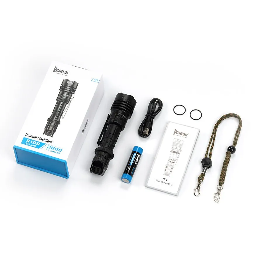 T1 Best Tactical Flashlight - 2000 Lumens