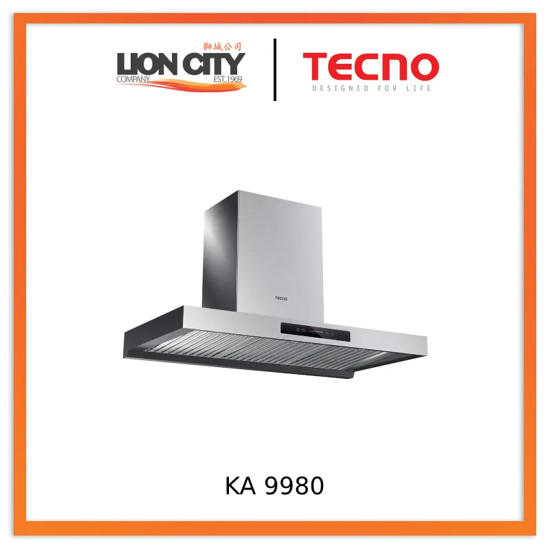 Tecno Uno KA 9980 Chimney Hood Stainless Steel 90cm, Slide Control, Anti Fingerprint