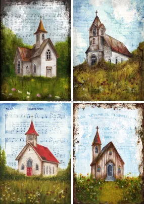 The Four Churches - Teresa Rene Art