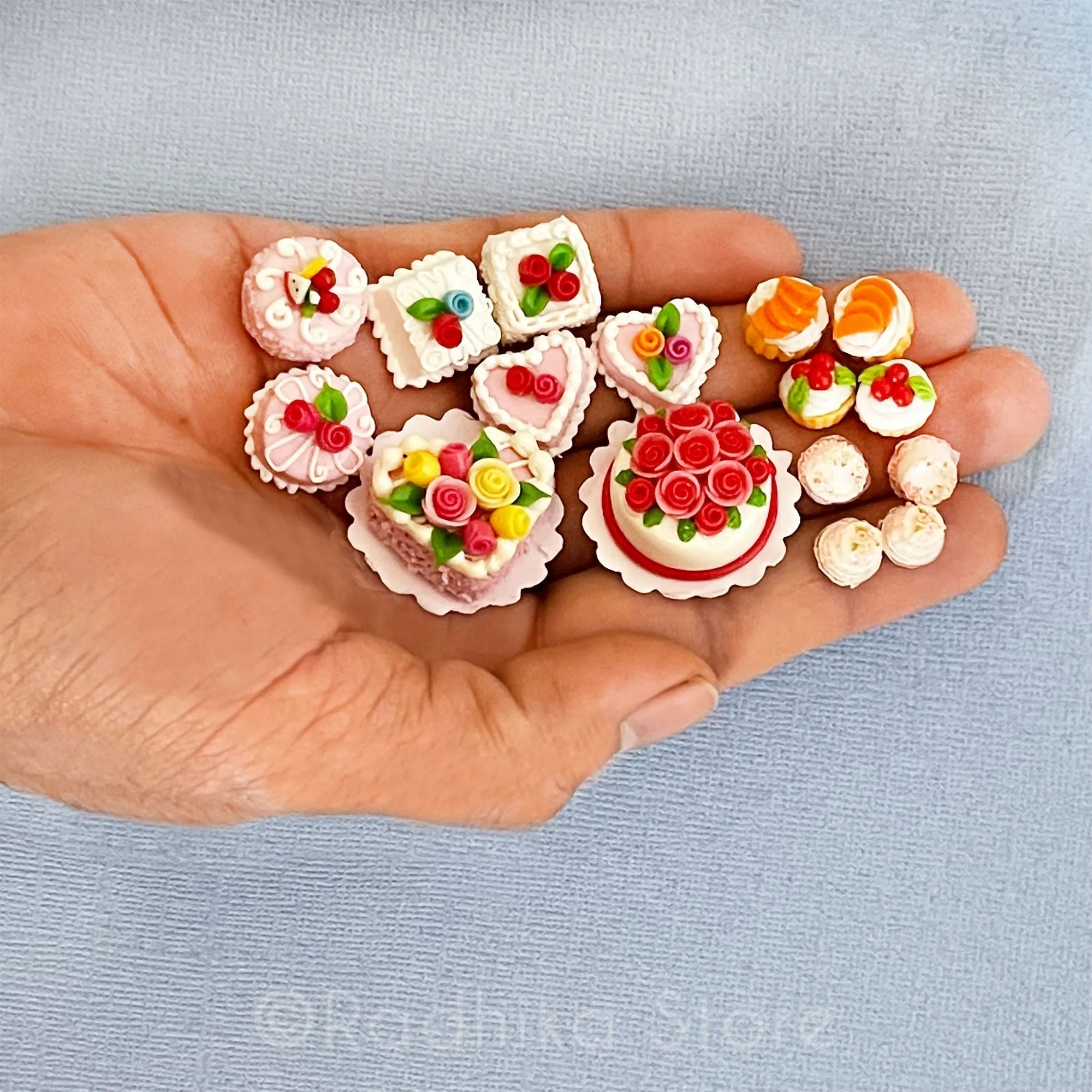 Tiny Frosty Square Cakes - Choose- Set of 2