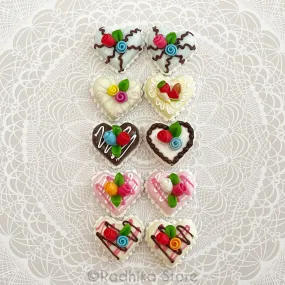 Tiny Sweet Heart Cake - Festival Rose - Choose - Set of 2