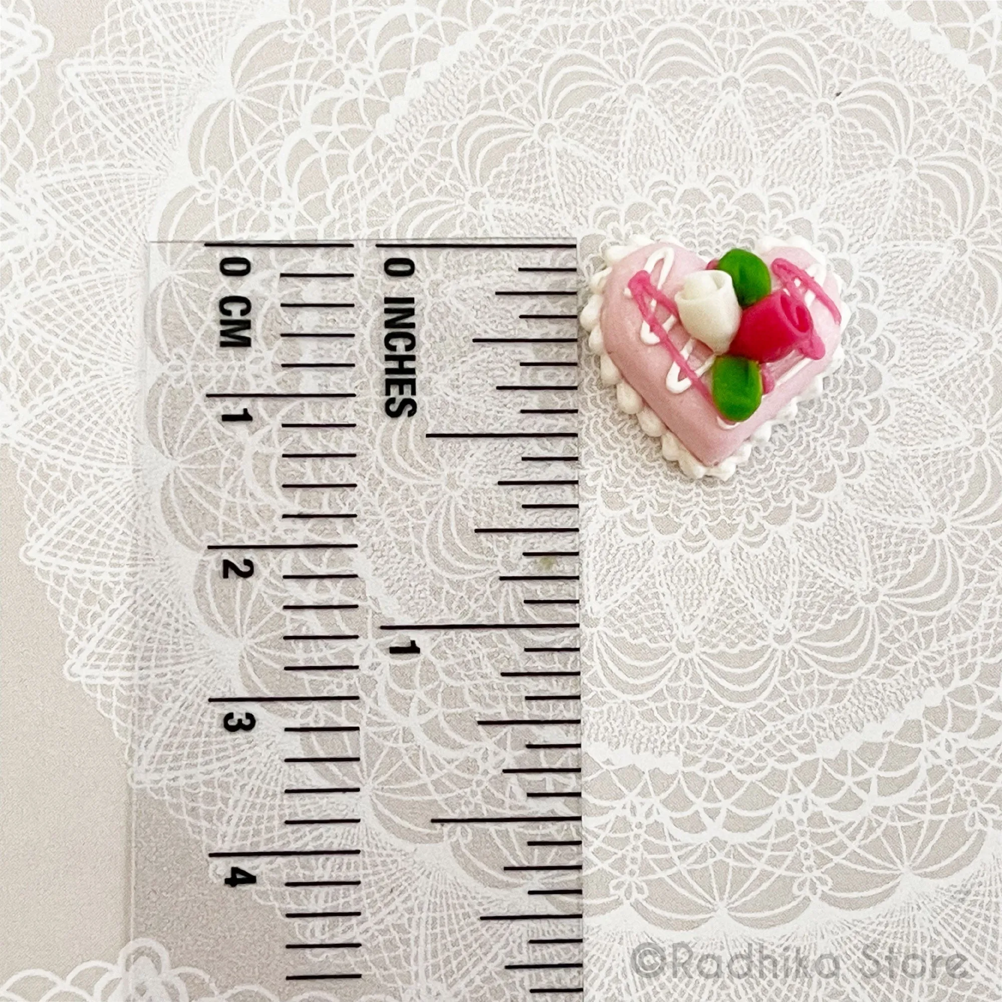Tiny Sweet Heart Cake - Festival Rose - Choose - Set of 2
